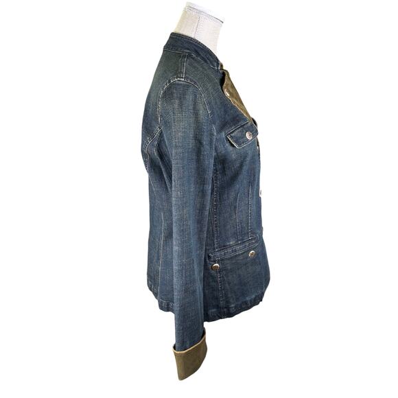 Vintage LRL Lauren Jeans Co Denim Jacket Blazer Women's Large Heritage Y2K Retro - Picture 5 of 10